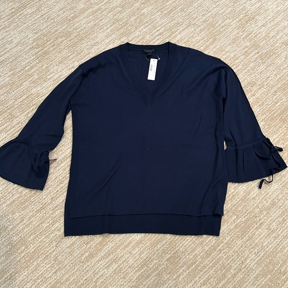 JCrew light weight Merino wool sweater; navy - Picture 1 of 7